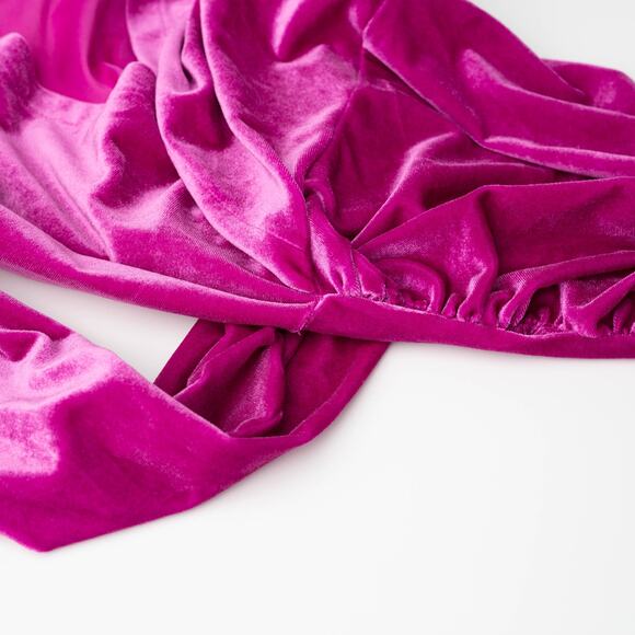 Atlein x RTR Pink Velvet Ruched Dress - Picture 7 of 8